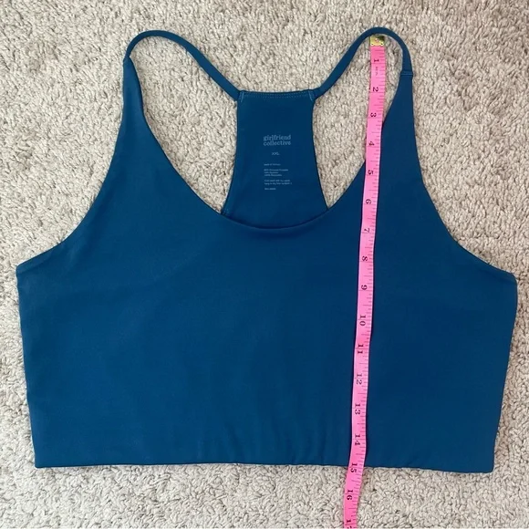 Girlfriend Collective Cleo Bra and High-Rise Leggings Set Size XXL Blue Green - Picture 15 of 16